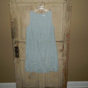J Jill Love Linen Shift A Line Dress Blue Size M (Z-5)